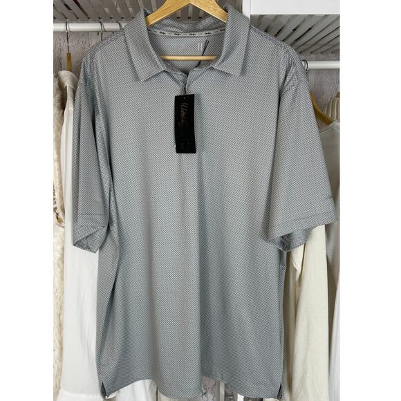Walter Hagen Other - Walter Hagen Mens Sz XL Perfect 11 Textured Solid Polo Grey Hi Rise UPF 50+#0539